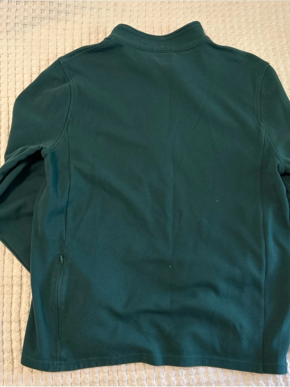 J Crew Performance Coolmax Quarterzip Pullover Men's Large Forest Green